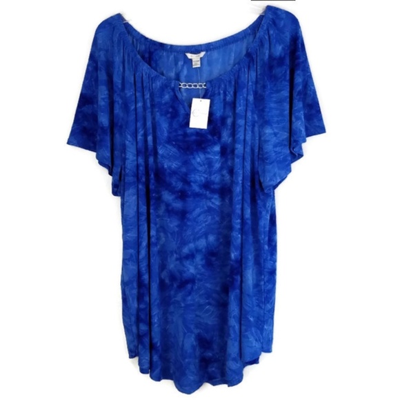 Cato Tops - NWT Cato Blue Flowy Blouse